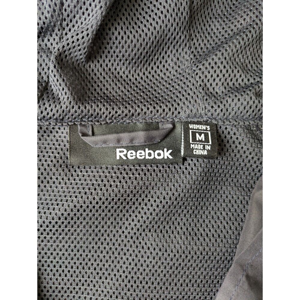 Packable Black Women's Reebok Vintage Style Windbreaker Sz M - Picture 9 of 13